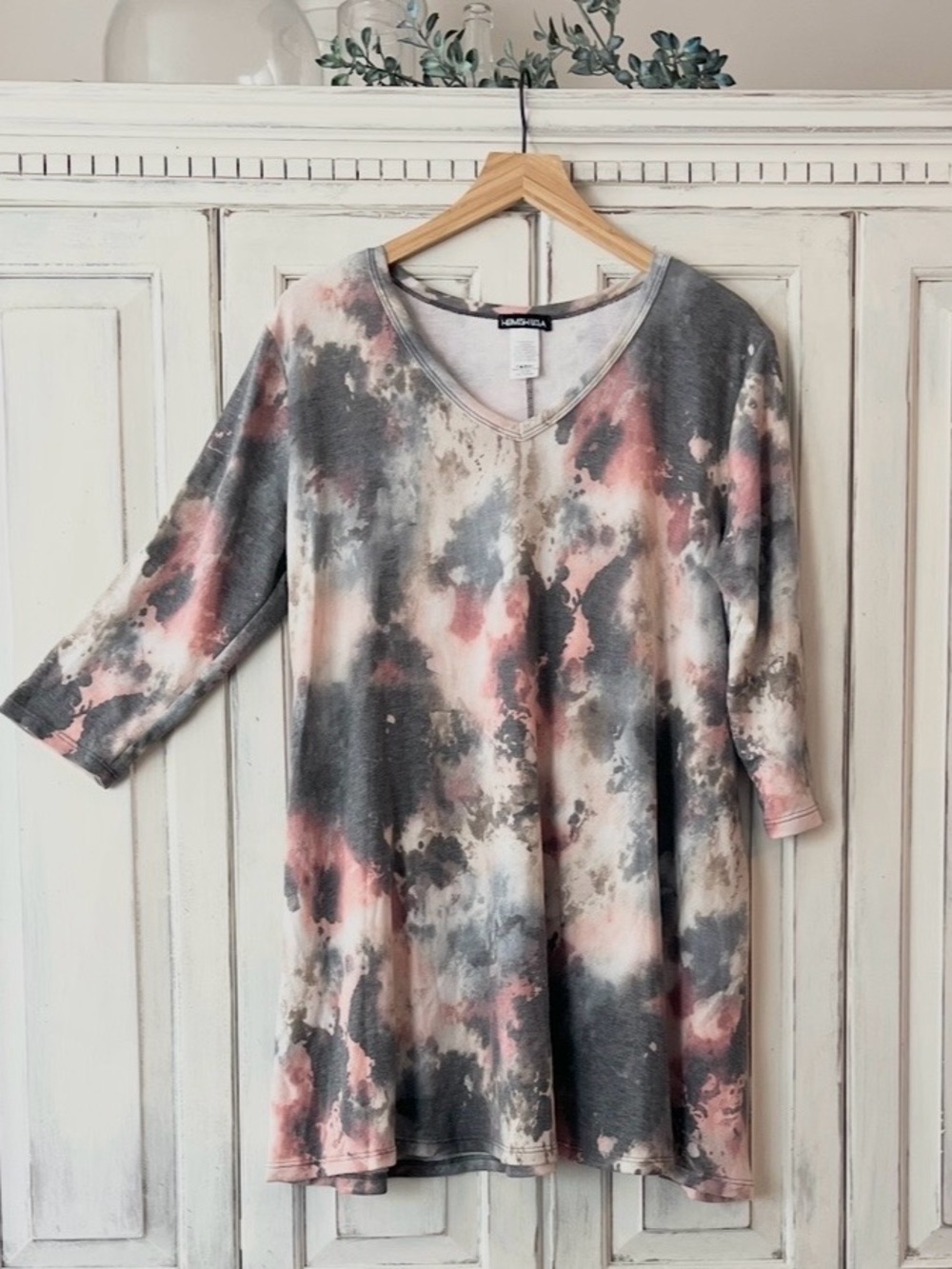 🟠NWT HEIMISH USA 3/4 Sleeve Tie-Dye Tunic/Mini Dress XL